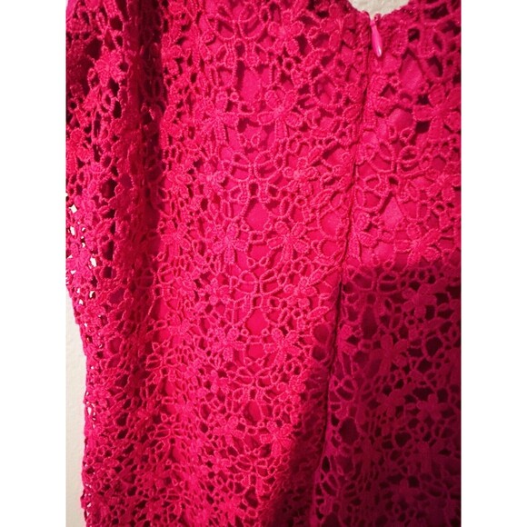 Lulus Believe in Love Magenta Backless Skater Mini Dress SZ M Lace Romantic - Picture 15 of 15